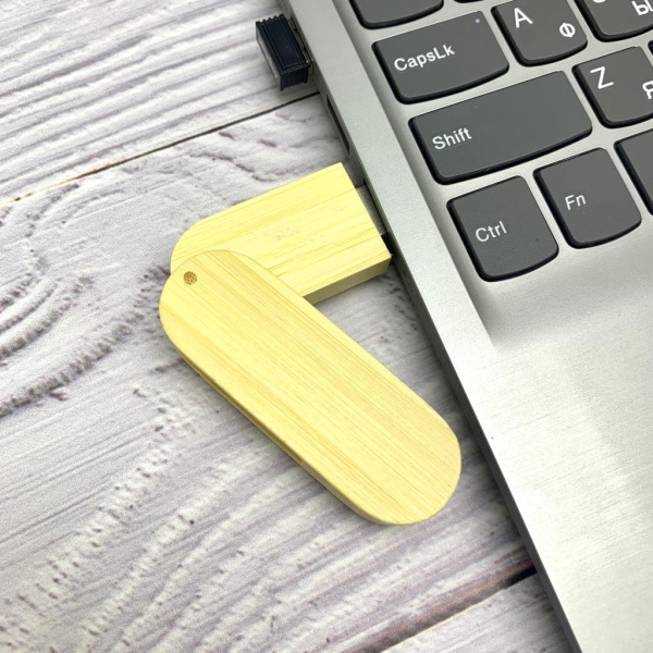 USB накопитель (флешка) Green светлое дерево / раскладной корпус, 16 Гб