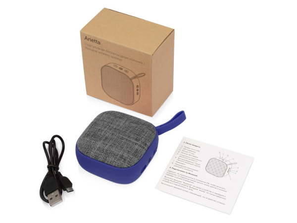 Портативная колонка «Arietta», Цвет синий/серый