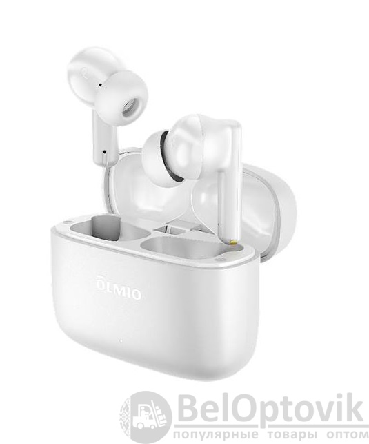 Наушники беспроводные "TWE-15", ANC+ENC, True Wireless, white, OLMIO