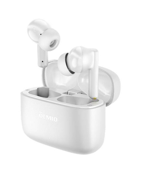Наушники беспроводные "TWE-15", ANC+ENC, True Wireless, white, OLMIO