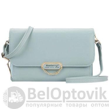 Женская сумочка - портмоне N8606 с плечевым ремнем Baellerry Young Will Show  Серо-голубая Light Blue
