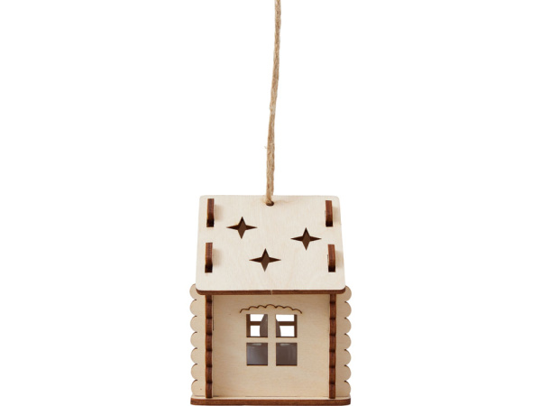 Деревянная подвеска на елку с подсветкой «Lumihut», Цвет натуральный