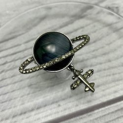 Бижутерия брошь "Планета Сатурн" 3.5 см