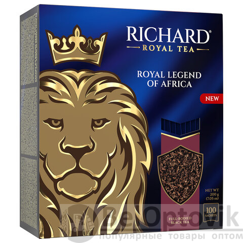 Чай RICHARD "Royal legend of Africa " черный, 100 пакетиков в конвертах по 2 г, ш/к 0, 102735