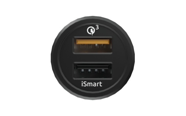 АЗУ 30W, USBx2, QC, Smart IC, black, OLMIO