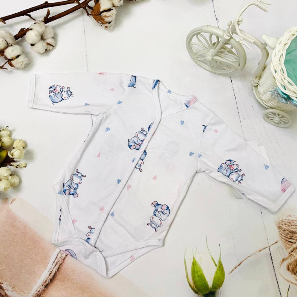 Полукомбинезон - боди для новорожденного из натурального хлопка Bebika (20/18-5)