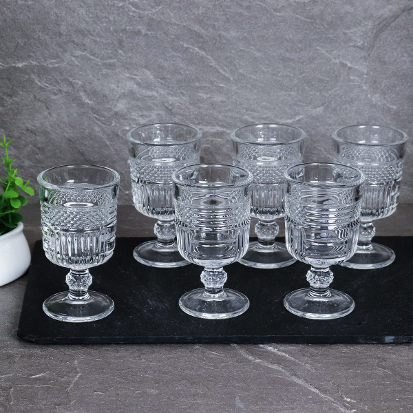 Рюмка 6 штук 60 мл на ножке прямая / F2207-1C /уп 24/