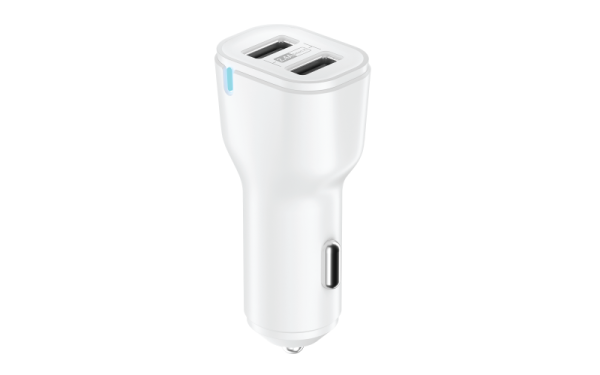 АЗУ USBx2, 2.4A, white, OLMIO