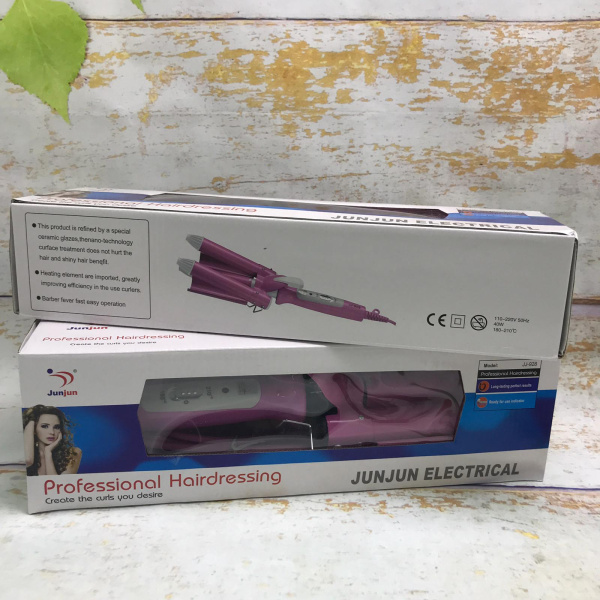 Тройная плойка для создания волн Professional Hairdressing JUNJUN ELECTRICAL JJ-928
