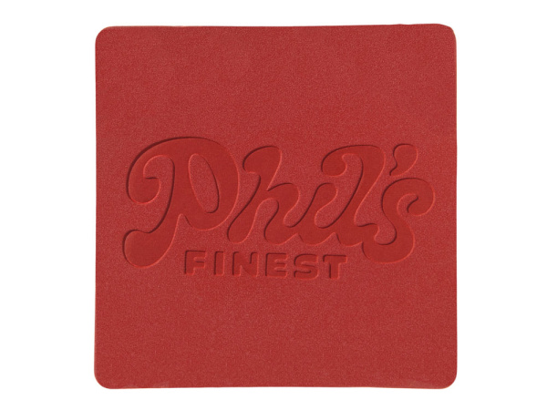 Патч «Квадрат», nubuk, Цвет красный