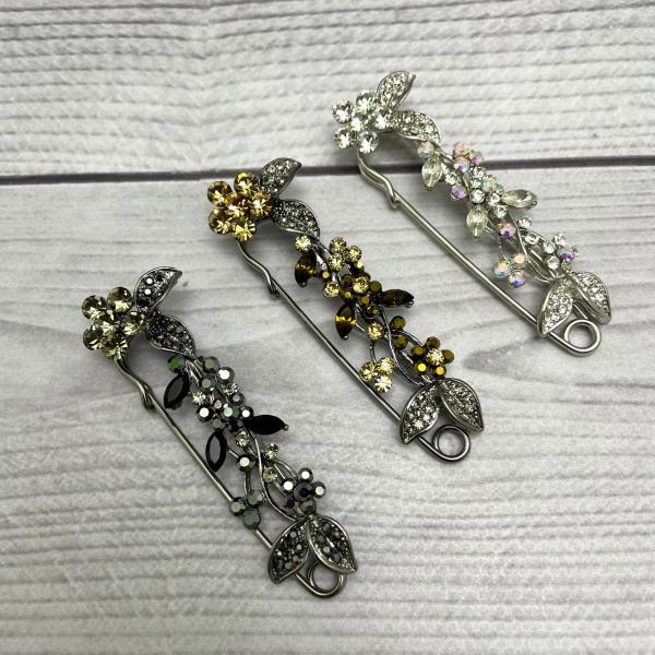 Бижутерия брошь "Каменный цветок" 7.5 см