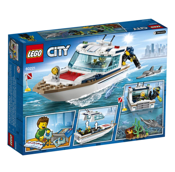 Конструктор LEGO City  60221: Яхта для дайвинга (Лего). Оригинал