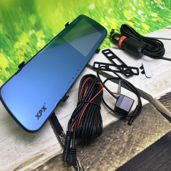 (Оригинал Корея) Зеркало - видеорегистратор XPX® ZX848 (в  комплекте с  двумя камерами дорога+задний вид, ЖК-экран 4,5’’, HD 1920х1080, микрофон, SD (SDHC)