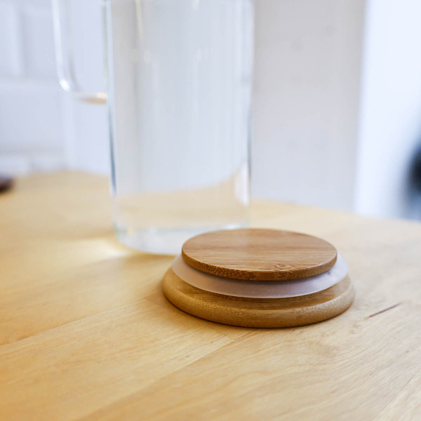 Кувшин 1200 мл стеклянный / LCTP269 /уп 40/ Бамбуковая крышка