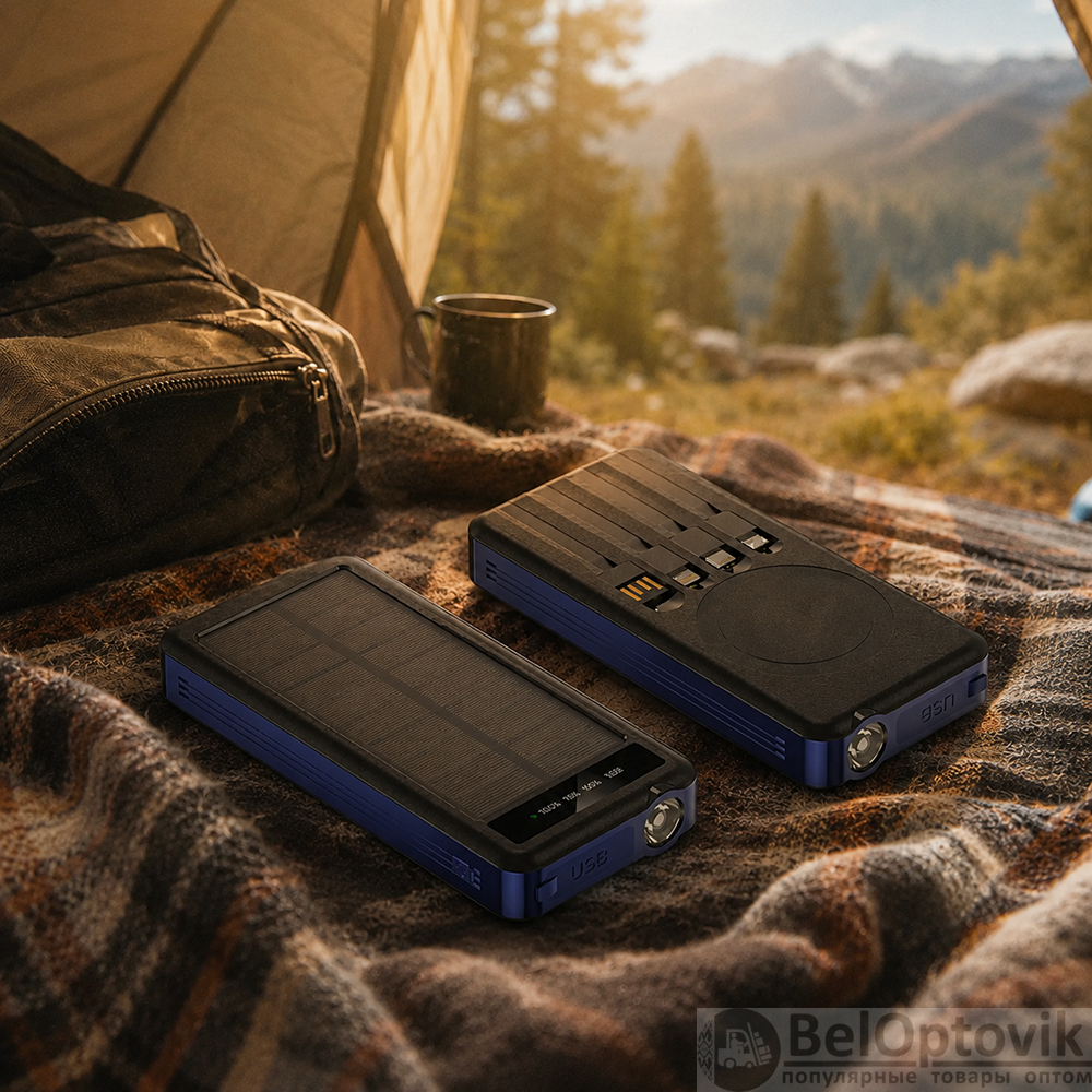 Внешний аккумулятор Xyron с солнечной панелью, 10000 mAh, синий