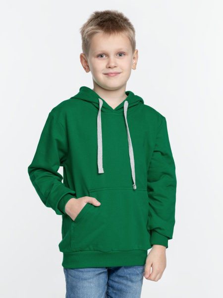 Толстовка с капюшоном детская Kirenga Kids, зеленая, 6–14 лет