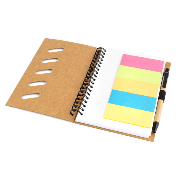 Блокнот Гарольд со стикерами и шариковой ручкой / Скетчбук 70 листов, 5 блоков стикеров