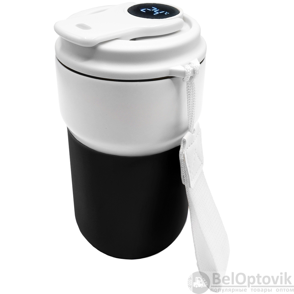 Термокружка вакуумная герметичная с дисплеем Clive To Go, белый/чёрный