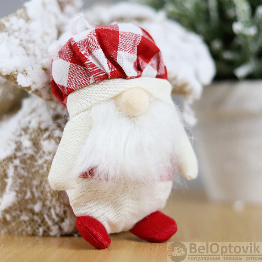 Новогоднее украшение рождественские гномы Виллен, красный