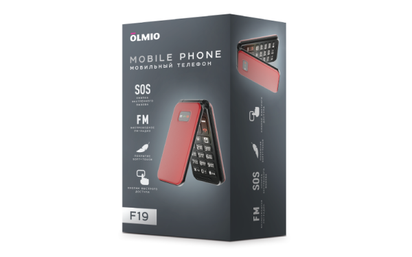 F19 Olmio (красный) Мобильный телефон