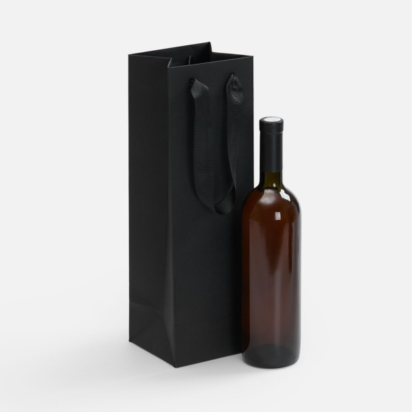 Пакет под бутылку Vindemia ver.2, черный, 12х11,2х38 см