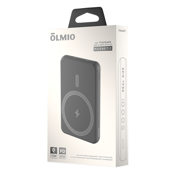 Внешний АКБ QM-06, 5000mAh, gray, OLMIO