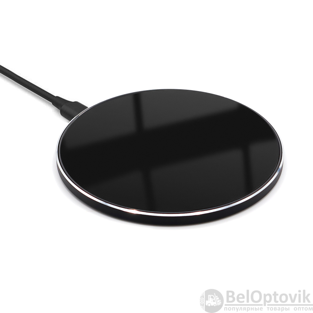 Беспроводное зарядное устройство Gravy с подсветкой и гравировкой 15W, черный