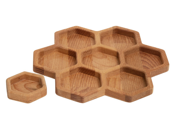 Менажница «Соты», Цвет натуральный коричневый