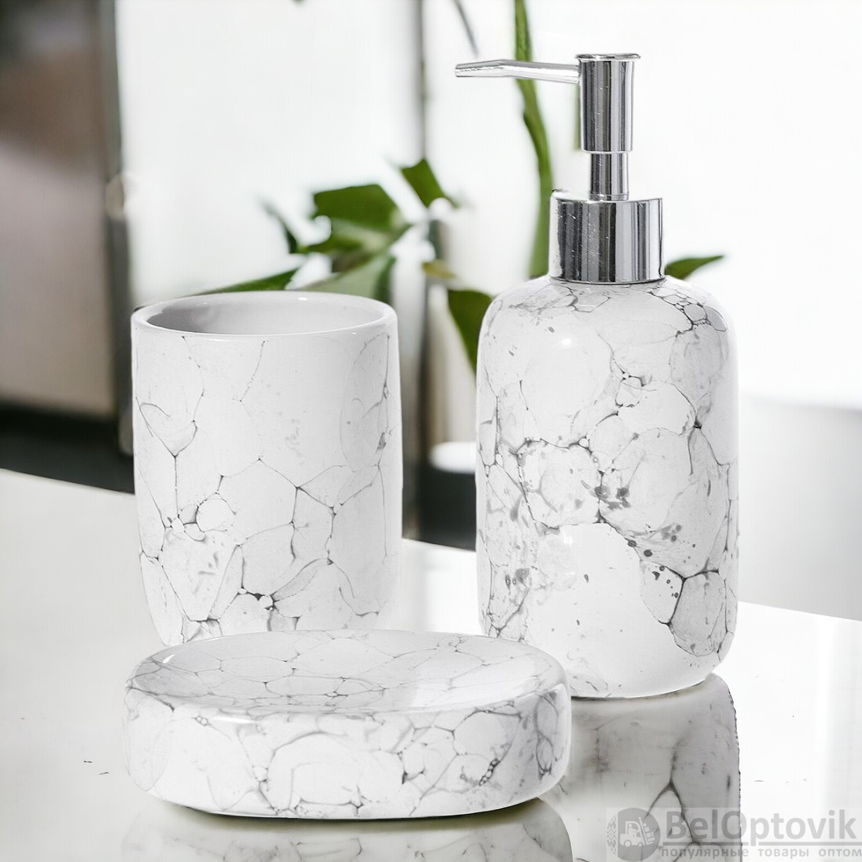 Диспенсер для жидкого мыла "Mineral", керамика, 7.4*17.7 см, FRESH CODE