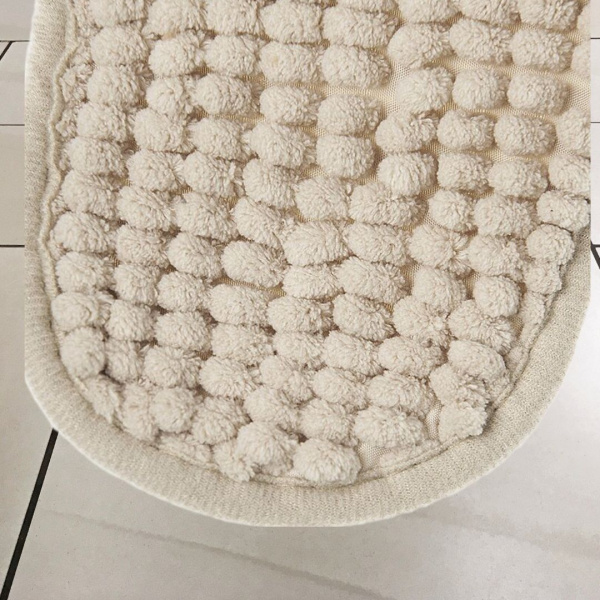 Коврик для туалета из микрофибры "Шенилл" в рулоне 45*45 см бежевый