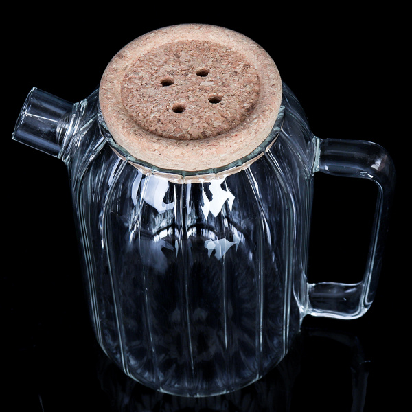 Чайник заварочный 1100 мл с ситом в носике рифленый / GT-35-36 /уп 36/ пробковая крышка