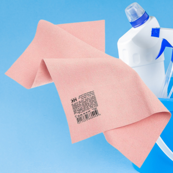 Салфетка для стекла микроволоконная ПУ 35*40 см, 245 гр/м², красная HQ Profiline