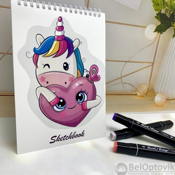 Блокнот для зарисовок и скетчинга с плотными листами Sketchbook (А5, спираль, 30 листов,170гр/м2)