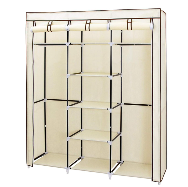 Шкаф складной каркасный тканевый STORAGE WARDROBE mod.YG - 05. Трехсекционный. 130х45х175 см. Красный