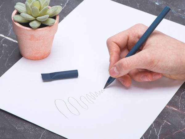 Вечный карандаш из переработанной бумаги «Recycled pencil», Цвет темно-синий