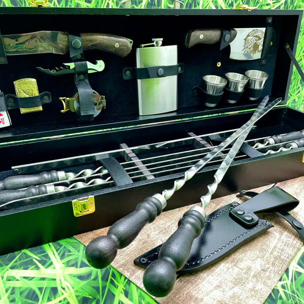 Набор для шашлыка и гриля в чемодане Царский №7 Кизляр России 21 предмет