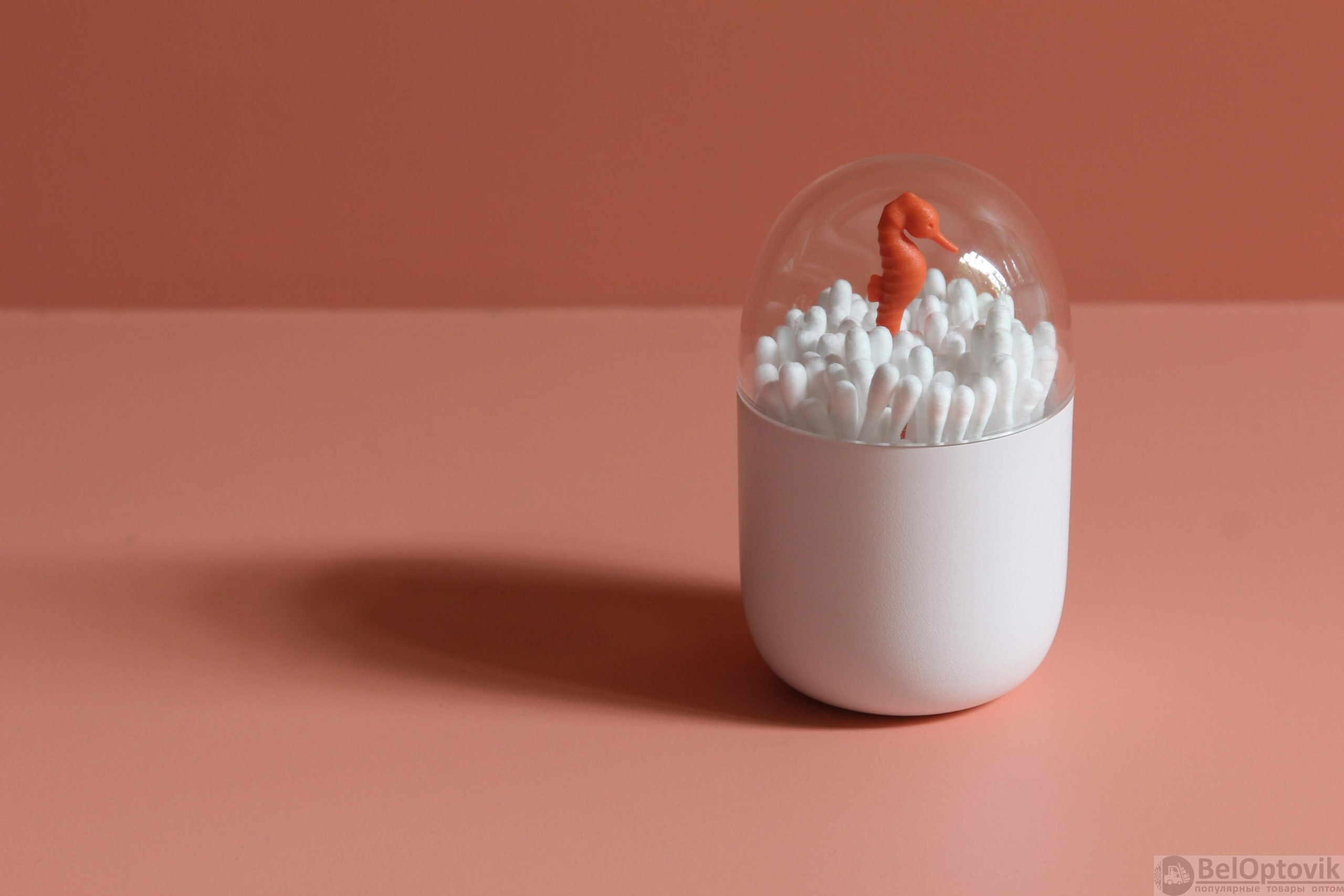 Контейнер с крышкой для ватных палочек Seahorse из переработанного пластика