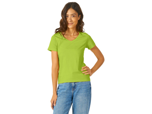Футболка "Heavy Super Club" женская с V-образным вырезом, Размер M, Цвет зеленое яблоко