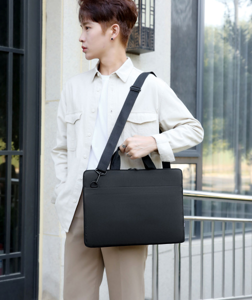 Сумка для ноутбука 15.6" Smartish MLB-1048, серая / Крепление для чемодана, материал подкладки фланелет, утолщенные стенки