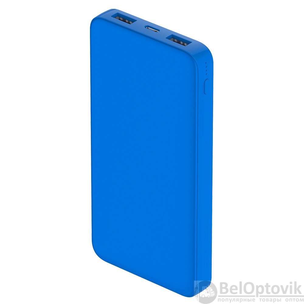 Внешний аккумулятор Polus, 10000 Mah, софт-тач покрытие, светло синий