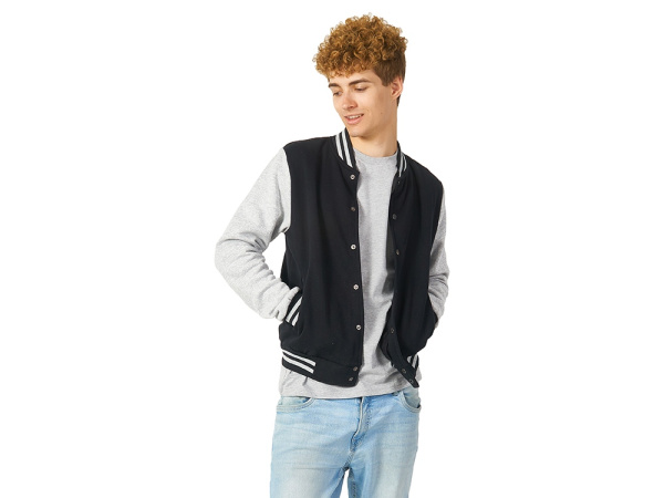 Бомбер «Oxford», унисекс, Размер XL, Цвет черный/серый меланж