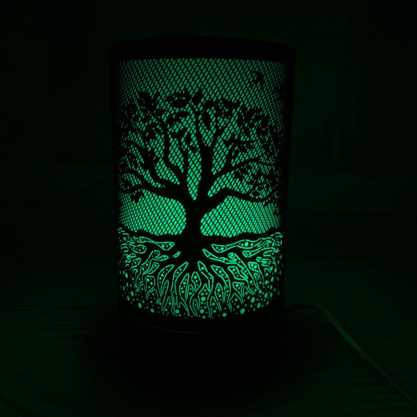 Металлический ультразвуковой увлажнитель Iron Art Led Color Lamp (Аромадиффузор светодиодный) Черный Сказочный лес