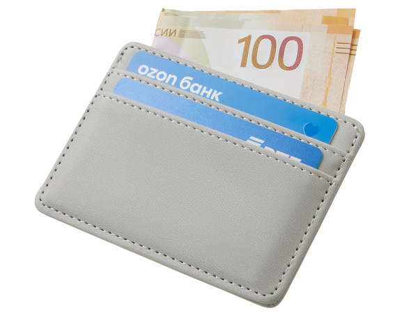 Картхолдер для двух карт и наличных денег с зажимом «Crave», Цвет светло-серый
