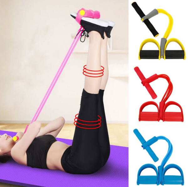 Тренажер многофункциональный для фитнеса "Фитнес-тренер" FITNESS BODY TRIMMER JT-002 (Тренажер - эспандер с упорами на растяжение) Фиолетовый