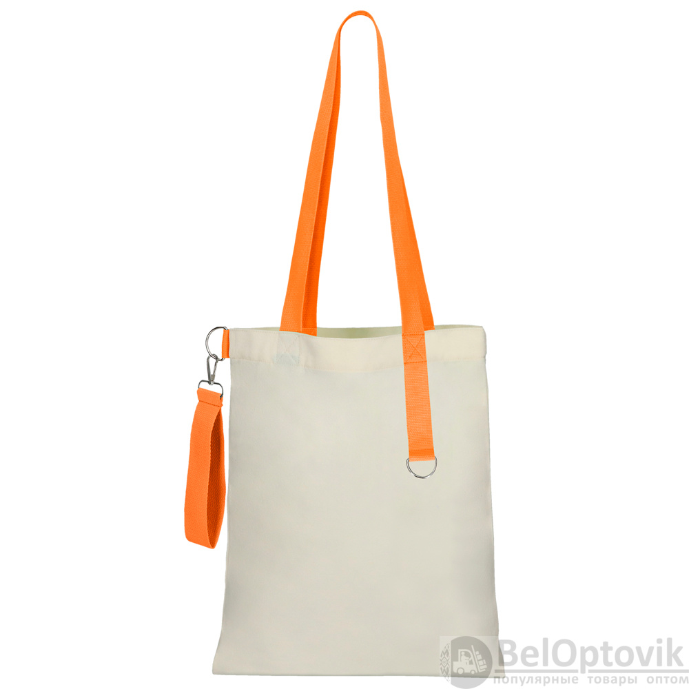 Сумка для покупок White GLOW 325 г/м² с ремувкой, оранжевая