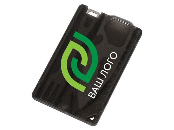 Мультиинструмент с ножом и вилкой «Hungry», Цвет черный, серебристый