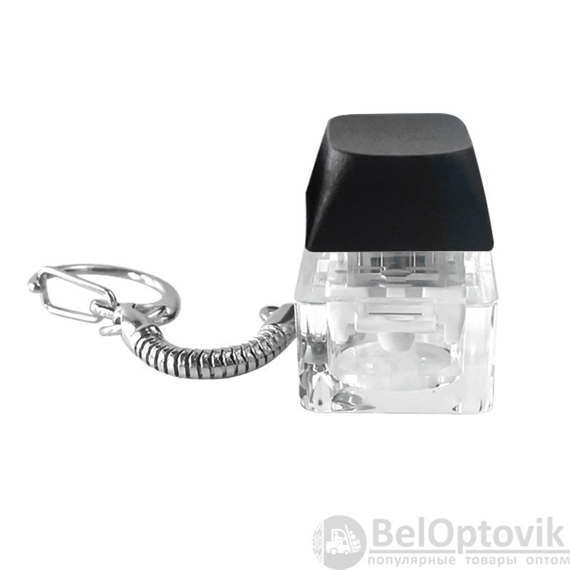 Брелок PUSH ME с LED подсветкой (фонарик), чёрный