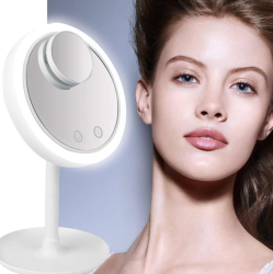 Зеркало с подсветкой LED FAN MIRROR вентилятором/мини зеркалом 5-ти кратным увеличением (!!!Хлопай ресницами и взлетай!!!)