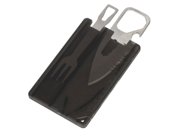 Мультиинструмент с ножом и вилкой «Hungry», Цвет черный, серебристый