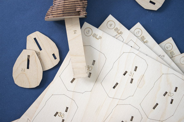 Деревянный конструктор (сборка без клея) Бегемот UNIWOOD